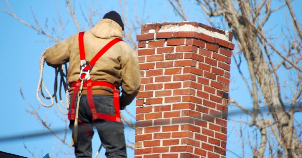 chimney leak repair by professional technician