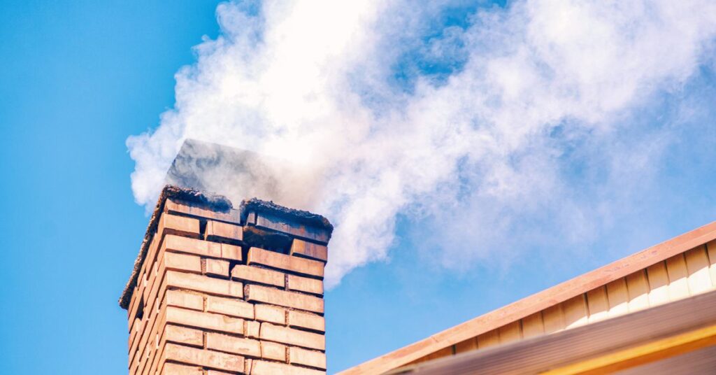 cracked chimney in the winter